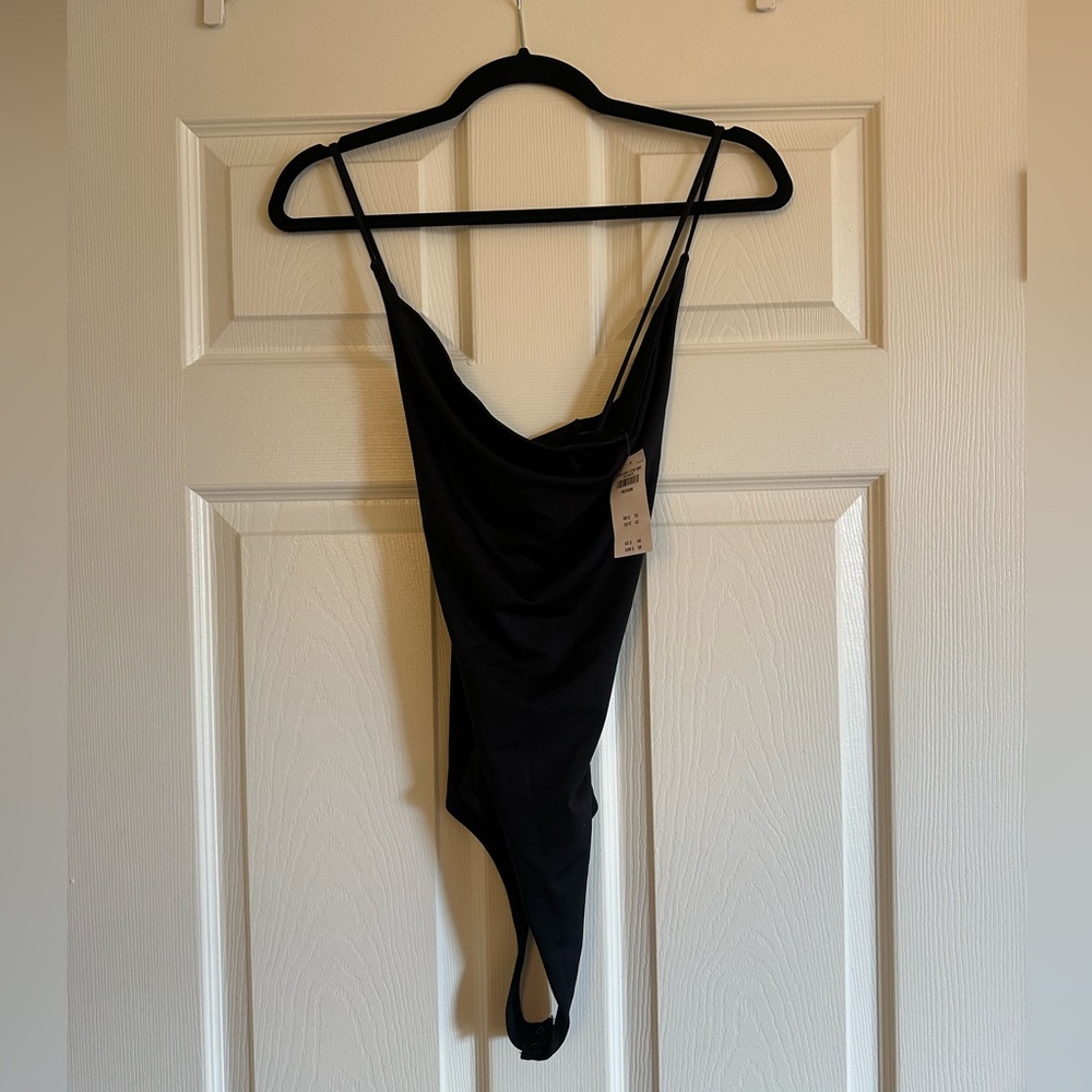 Cowl Neck Black Tank Bodysuit by Abercrombie